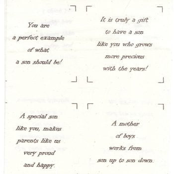 Talking Quilts Mini Son Quotes 3 1/2 inch