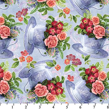 Tea Cup Florals SW 2058 3C Blue