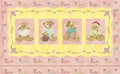 Teddy Bear for All Seasons Flannel Panel Pink  F2412  27 (4 Blocks ~9"x6")