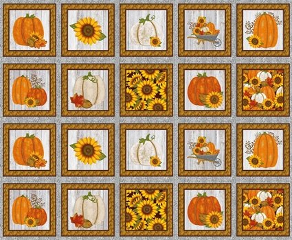 Thankful and Blessed Panel (10 Blocks/2 Rows) a4660 39 Gray