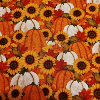Thankful and Blessed Sunflowers and Pumpkins a4661 48 Blk