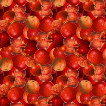 The Secret Life of Squirrels III Digital Apples Y4531-82 Red