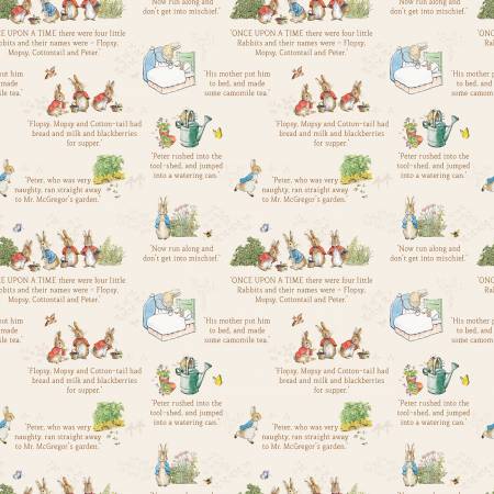 The Tale of Peter Rabbit Text Cream C14701R-CREAM