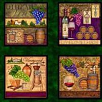 Through the Grapesvine 0635- 01 Panel Dk Green