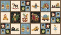 Toys Flannel Panel F3109 12 (18 Blocks each about 9