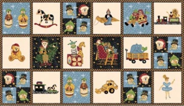 Toys Flannel Panel F3109 12 (18 Blocks each about 9