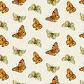 Turkey Talk Thanksgiving Tossed Butterflies 742-36 Cream
