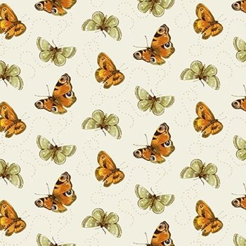 Turkey Talk Thanksgiving Tossed Butterflies 742-36 Cream