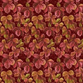 Turkey Talk Thanksgiving Tossed Leaves 739-86 Maroon