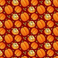 Turkey Talk Thanksgiving Tossed Pumpkins 737-83 Maroon