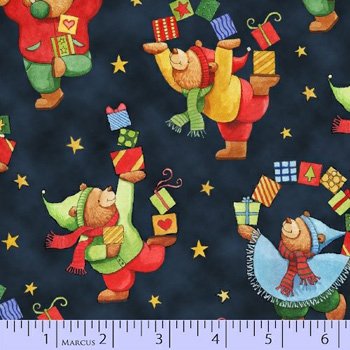 T’is the Giving Season Bears Navy 2648-0110