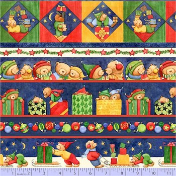T’is the Giving Season Border Stripe 2647 0110 Bears