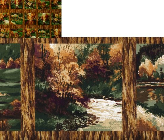 Walk in the Fall Panel 18 app. 6" motifs Dk brown