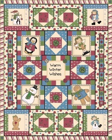 Warm Winter Wishes Panel Flannel F3800 12