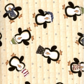 Warm Winter Wishes Penguin Flannel F3804 12 cream