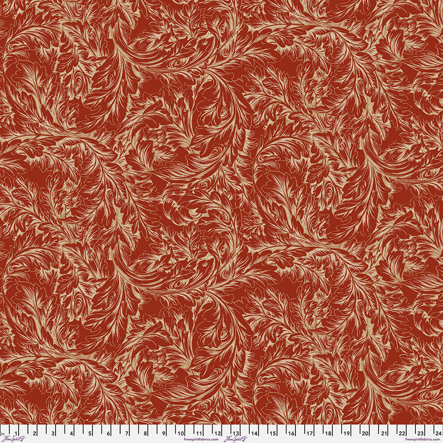 William Morris The Cotswold Holiday Collection Acanthus Scroll - Red PWWM064.RED