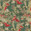 Winter Cardinals Small G8558 Green Metallic