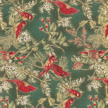 Winter Cardinals Small G8558 Green Metallic