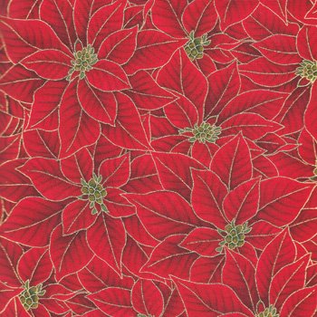 Winter Magic Poinsettia G8562 Red Metallic