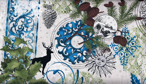 Winter Solstice Tossed Memories Blue 2JYA 2M