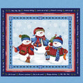 Winter Wishes Large Snowman Panel 03480 55 Blue