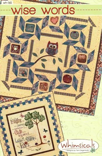 Wise Words  31" x 36" panel quilt and 60" x 60" quilt wh-165
