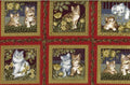 Wm Morris Cats  Metallic Red  F0381 01