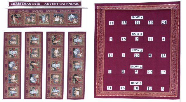 Wm Morris Christmas Cats Advent Calendar Burg.