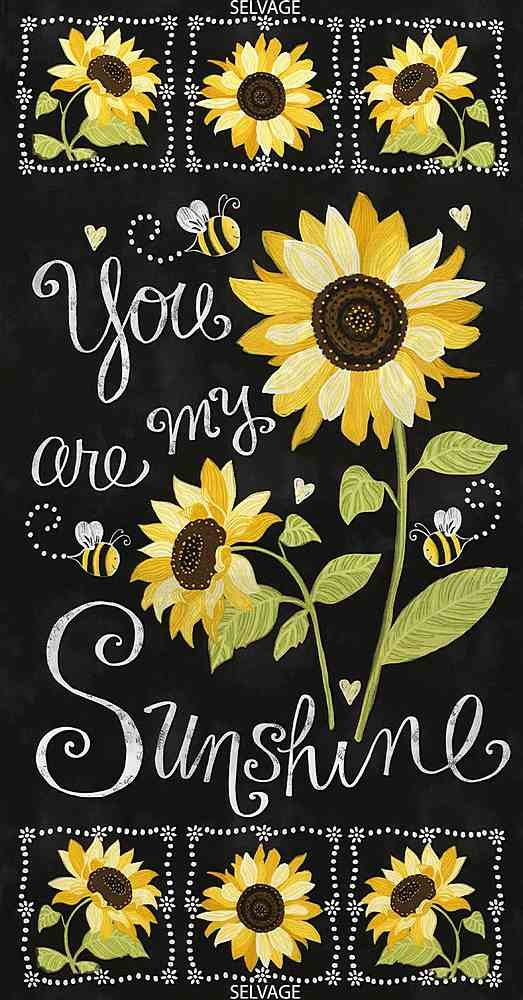 You are my Sunshine C5344 Black Panel 24 x 44
