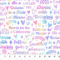 Sparkle Magic Unicorns  Words and Rainbows 27640-10 Multi