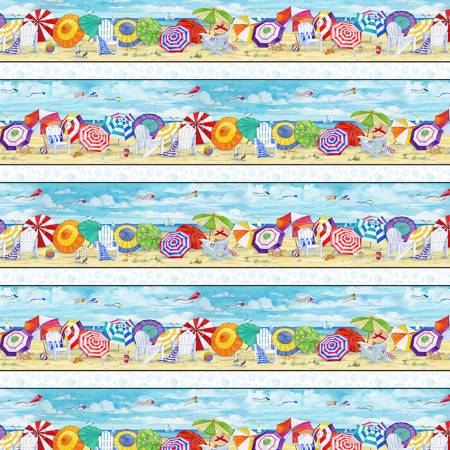Beach Vista Border Stripe Blue 6511E-BLUE