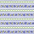 Berrylicious Blue/ Green Blueberry Border Stripe 1583-76