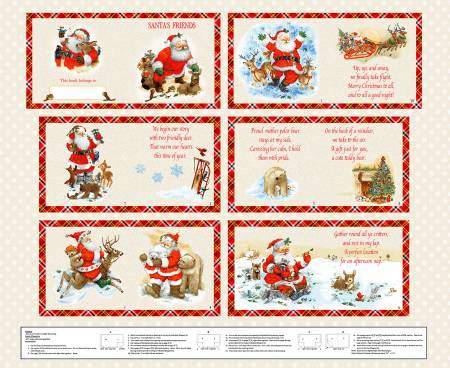 Christmas Story Book Panel Cream 36" x 43