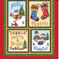 Frosty Friends Panel 3590 10 Red