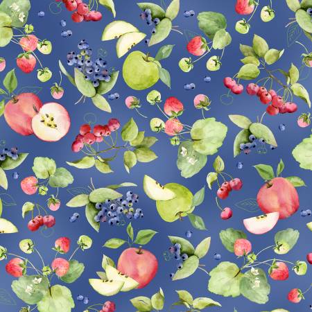 Farmer's Market Favorites Fruits Allover 6279-B Bluer