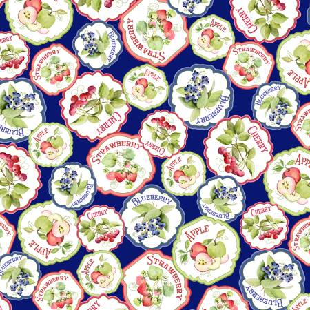 Farmer's Market Favorites Packed Jam Jar Labels 6280-DB Navy