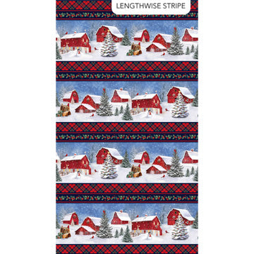 Farmstead Friends Horses Border Stripe Red Multi DP26896-24
