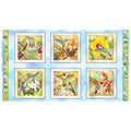 HUMMINGBIRD GARDEN - HUMMINGBIRD PICTURE PATCHES Panel 24" x 43" 28152 B Blue