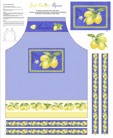 Just Lemons Multi Apron Panel   9352P-74 36in X  44in