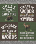 Send Me To The Woods Panel Green  Panel size is 36" x 43 1/2" P9276R-GREEN