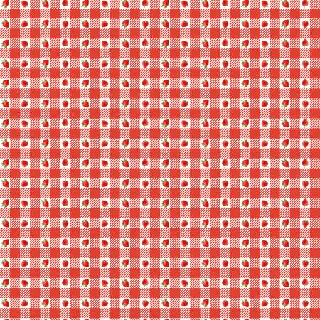 Strawberries On Plaid CD3408-RED