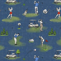 Tee Time  Digital Golf Toile Y4778-89 Dark Blue