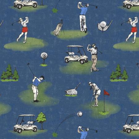 Tee Time  Digital Golf Toile Y4778-89 Dark Blue