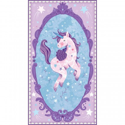 Unicorn Kisses Panel 24" 4050P-55 Light Blue
