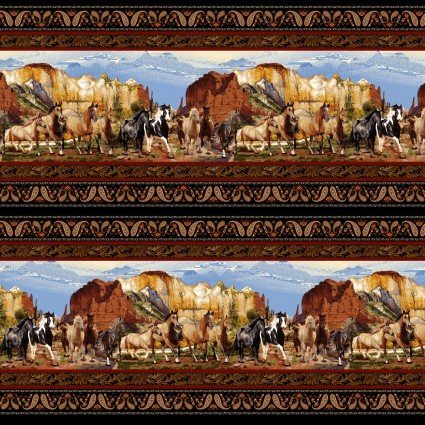 Wild Wild West Horse Border Stripe SEF5356-99