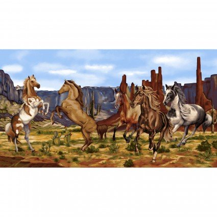 Wild Wild West Horse Panel 5357P 24"x44